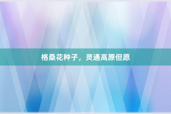 格桑花种子，灵通高原但愿